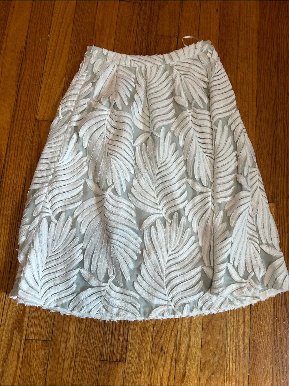 Reiss White Leaf Appliqué Skirt